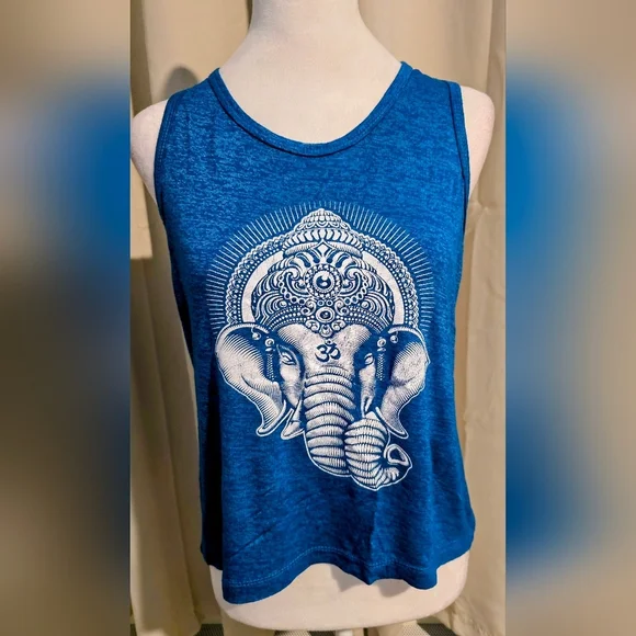 Blue Elephant Graphic Tank Top - Picture 1 of 3